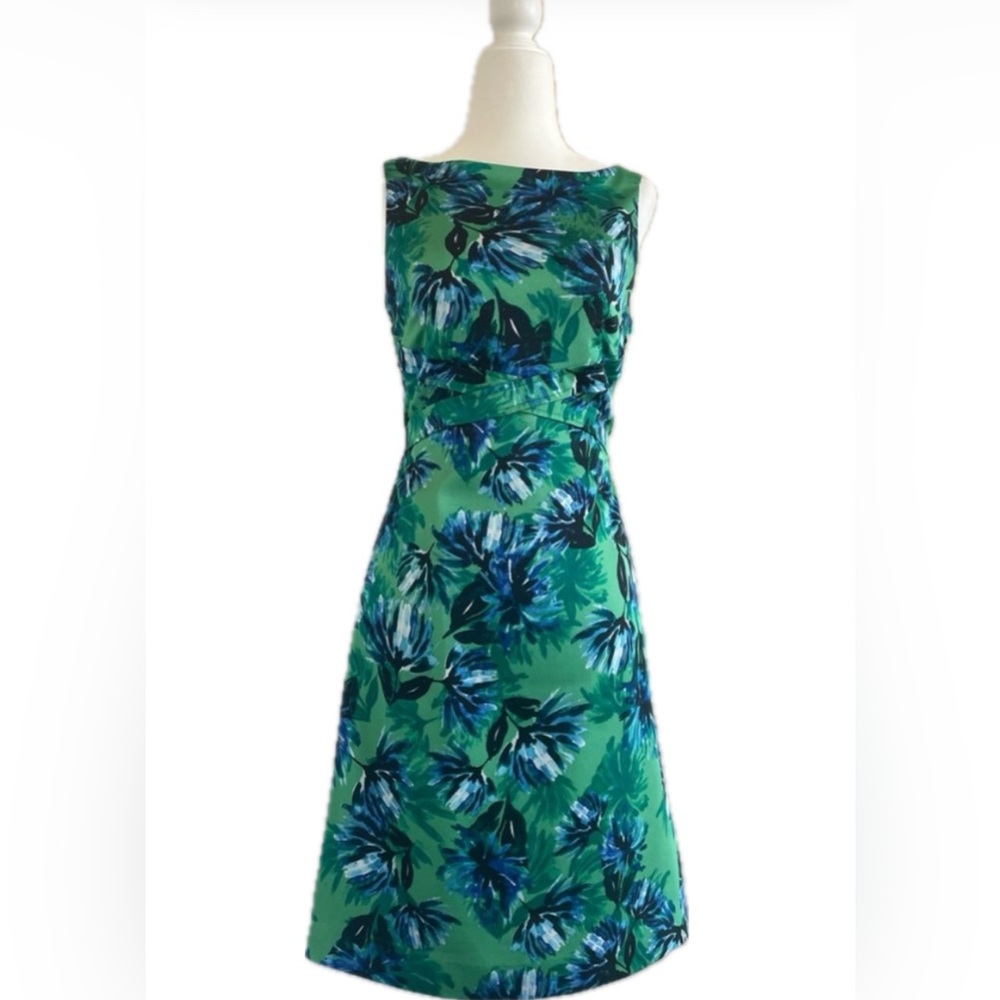 Banana Republic Emerald Green Floral Sundress, with attached tie, Size “2”